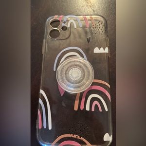 iPhone 11 case with glitter pop socket